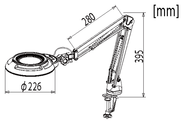 Otsuka SKKL-CF-10X โคมไฟแว่นขยาย (Compact Free-Arm Illuminated Magnifier) | ขยาย 10 เท่า